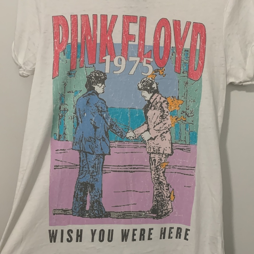 NWOT Pink Floyd 1975 Wish You Were Here Burn Out Tee RECYCLED KARMA - Picture 4 of 6